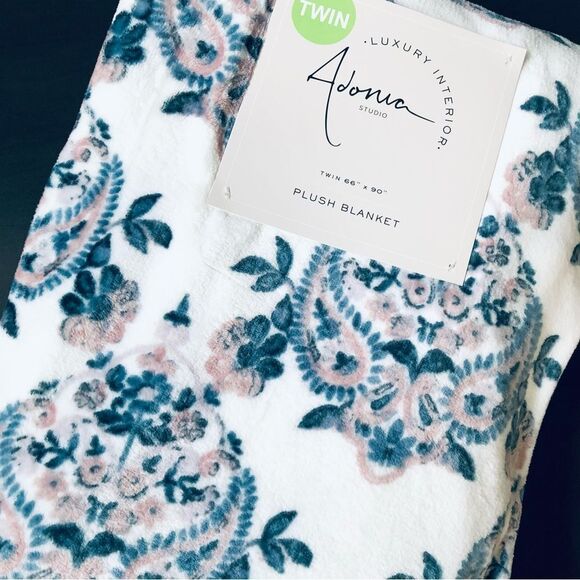 Luxury Interior Plush Print Velvet Twin Bedding Throw Blanket - Picture 1 of 2